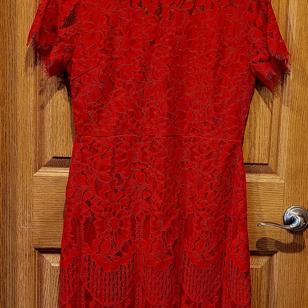 Elegant Red Lace Dress